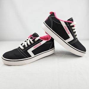 Heelys pink black roller tennis shoes size 6 youth size 7 women